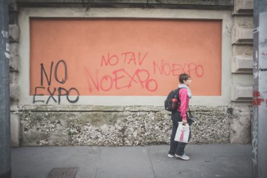 10 Ekim 2014 Milano'da düzenlenen öğrenciler tezahürü