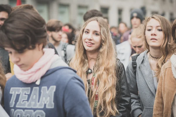 Students manifestation held in Milan on October, 10 2014 — Stock Photo, Image