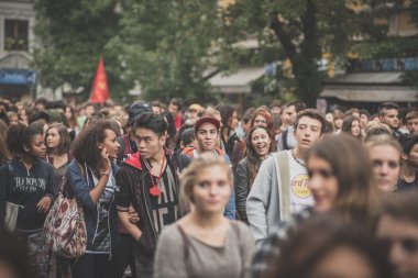 10 Ekim 2014 Milano'da düzenlenen öğrenciler tezahürü