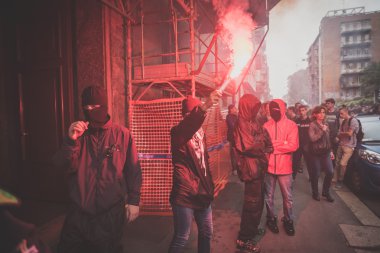 10 Ekim 2014 Milano'da düzenlenen öğrenciler tezahürü