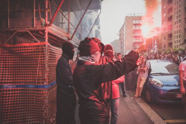 10 Ekim 2014 Milano'da düzenlenen öğrenciler tezahürü