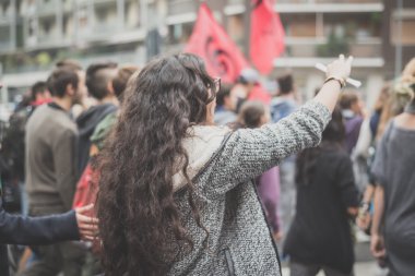 10 Ekim 2014 Milano'da düzenlenen öğrenciler tezahürü
