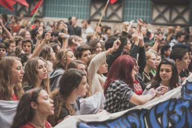 10 Ekim 2014 Milano'da düzenlenen öğrenciler tezahürü