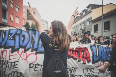10 Ekim 2014 Milano'da düzenlenen öğrenciler tezahürü