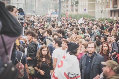 10 Ekim 2014 Milano'da düzenlenen öğrenciler tezahürü