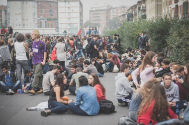 10 Ekim 2014 Milano'da düzenlenen öğrenciler tezahürü