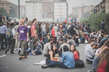 10 Ekim 2014 Milano'da düzenlenen öğrenciler tezahürü