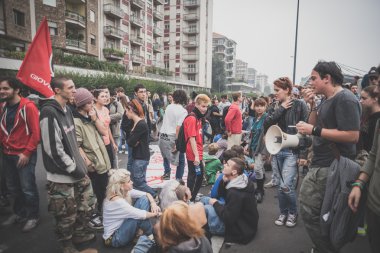 10 Ekim 2014 Milano'da düzenlenen öğrenciler tezahürü