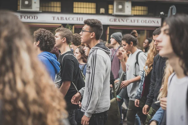 Studenter manifestation som hölls i Milano den 10 oktober 2014 — Stockfoto