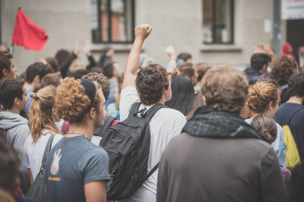 Students manifestation held in Milan on October, 10 2014