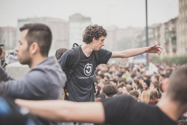 Students manifestation held in Milan on October, 10 2014 — Stock Photo, Image