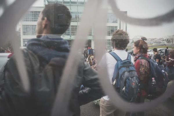 Manifestação estudantil realizada em Milão em 10 de outubro de 2014 — Fotografia de Stock