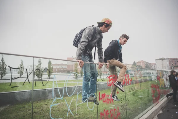 Manifestazione studentesca tenutasi a Milano il 10 ottobre 2014 — Foto Stock