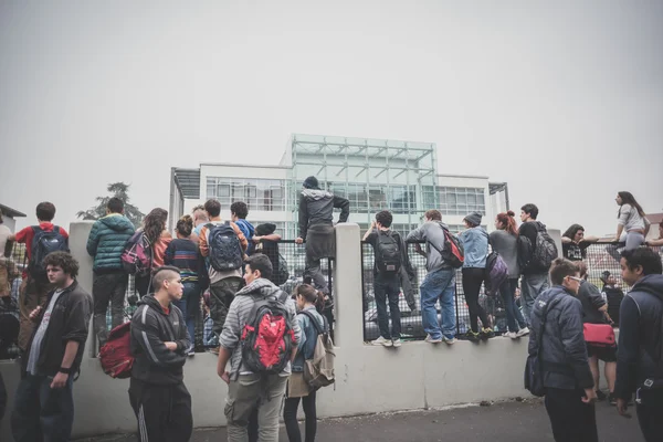 Manifestación estudiantil celebrada en Milán el 10 de octubre de 2014 — Foto de Stock