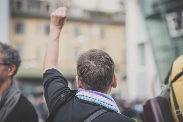 No expo demonstration held in Milan october 11, 2014 — Stock Photo, Image