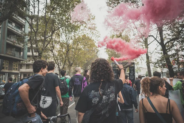 No hay demostración de la exposición celebrada en Milán 11 de octubre 2014 — Foto de Stock