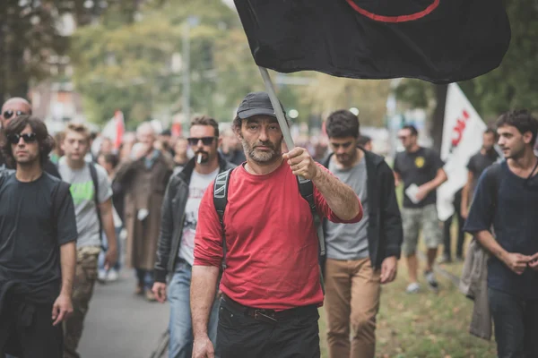 No expo demonstration held in Milan october 11, 2014 — Stock Photo, Image