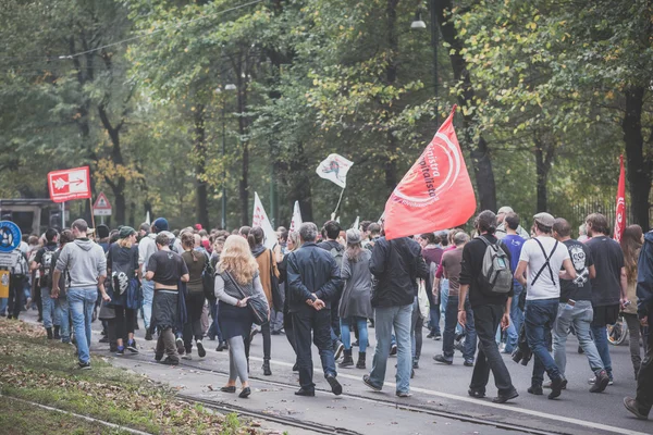 No hay demostración de la exposición celebrada en Milán 11 de octubre 2014 — Foto de Stock