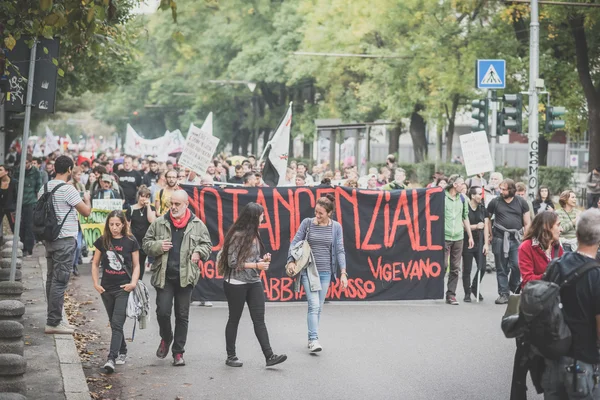 Nenhuma manifestação de exposição realizada em Milão 11 de outubro de 2014 — Fotografia de Stock