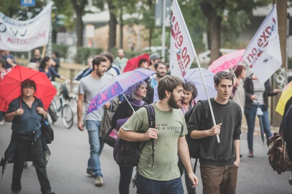 No expo demonstration held in Milan october 11, 2014 — Stock Photo, Image