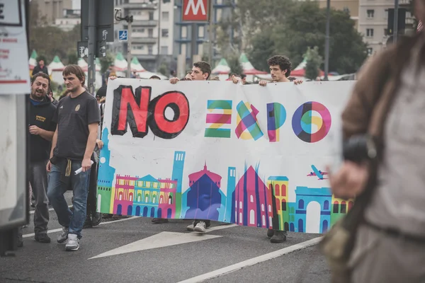 Ingen expo demonstration hölls i Milano 11 oktober 2014 — Stockfoto
