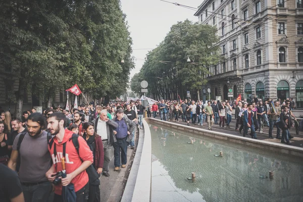 No hay demostración de la exposición celebrada en Milán 11 de octubre 2014 — Foto de Stock