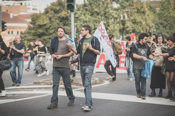 No hay demostración de la exposición celebrada en Milán 11 de octubre 2014 — Foto de Stock