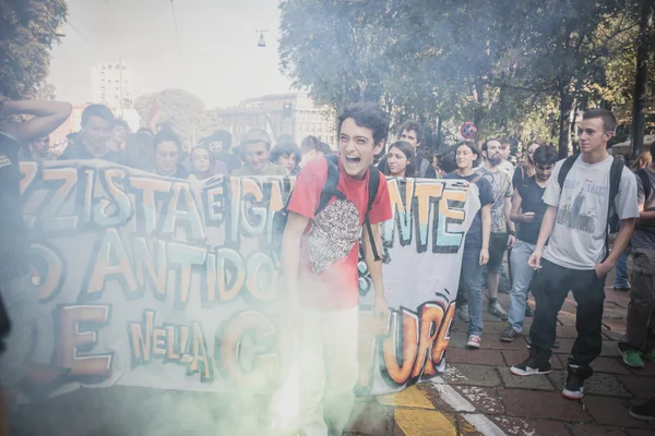 Manifestação realizada em Milão outubro 18, 2014 — Fotografia de Stock