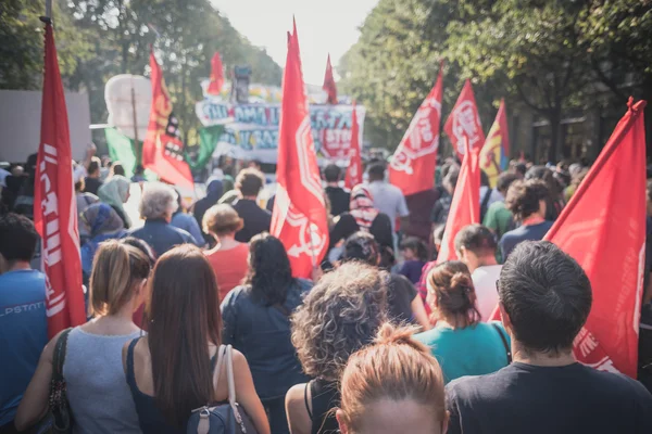 Manifestação realizada em Milão outubro 18, 2014 — Fotografia de Stock