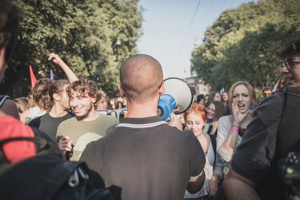 Manifestacja odbędzie się w Mediolanie 18 października 2014 — Zdjęcie stockowe