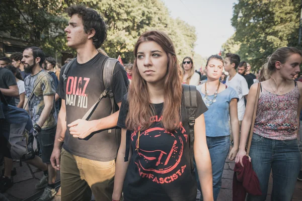 Манифестация в Милане 18 октября 2014 — стоковое фото
