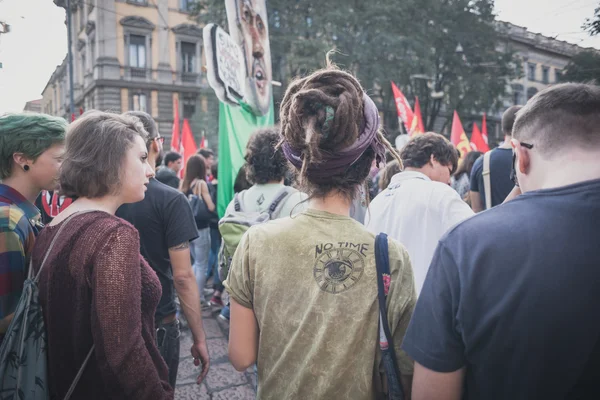 Манифестация в Милане 18 октября 2014 — стоковое фото