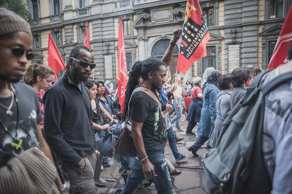 Manifestación celebrada en Milán el 18 de octubre de 2014 — Foto de Stock