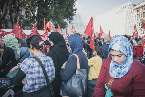 Manifestationen hålls i Milano 18 oktober 2014 — Stockfoto