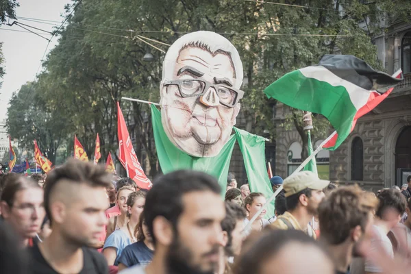 Manifestatie gehouden in Milaan, 18 oktober 2014 — Stockfoto