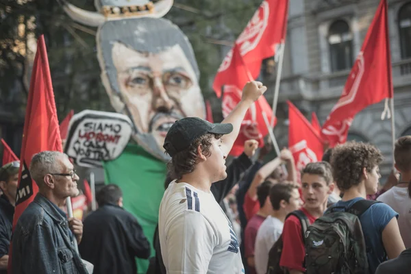 Manifestationen hålls i Milano 18 oktober 2014 — Stockfoto