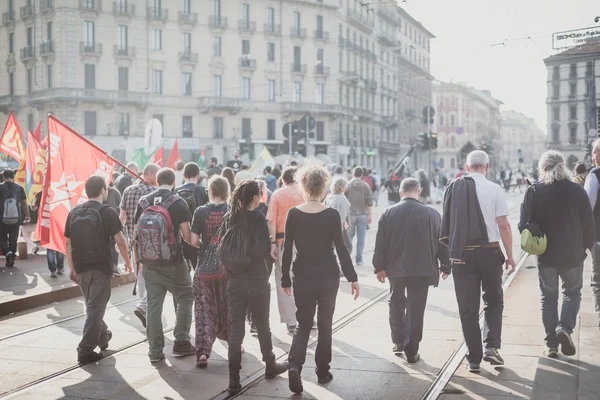 Manifestaci, která se konala v Miláně 18 října 2014 — Stock fotografie