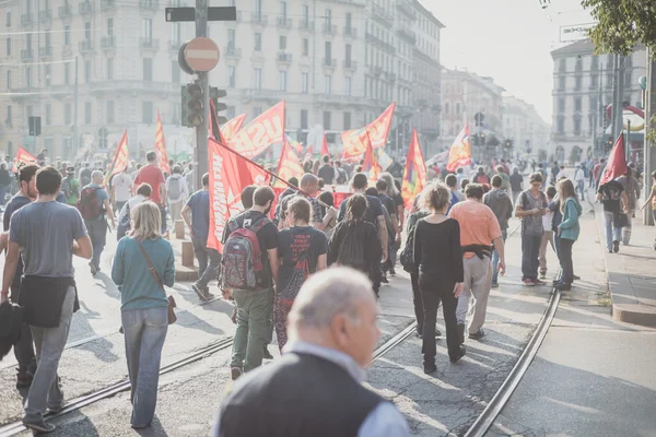 Manifestatie gehouden in Milaan, 18 oktober 2014 — Stockfoto