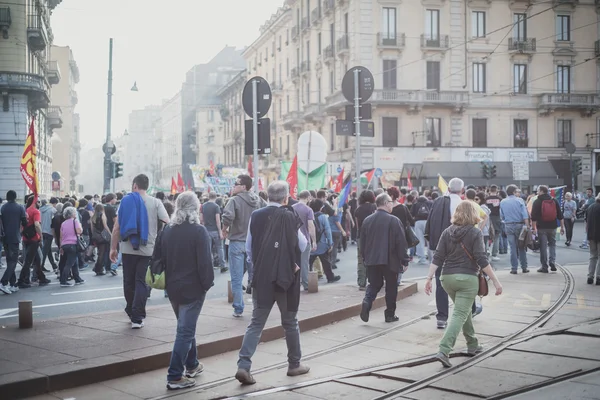 Manifestatie gehouden in Milaan, 18 oktober 2014 — Stockfoto