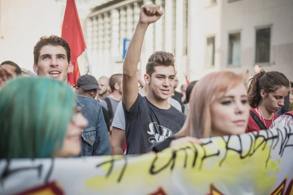 Manifestaci, která se konala v Miláně 18 října 2014 — Stock fotografie