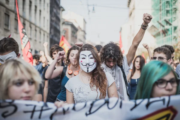 Manifestation tenue à Milan le 18 octobre 2014 — Photo