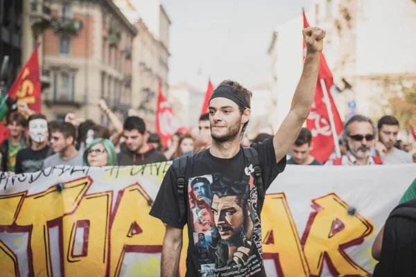 Manifestacja odbędzie się w Mediolanie 18 października 2014 — Zdjęcie stockowe