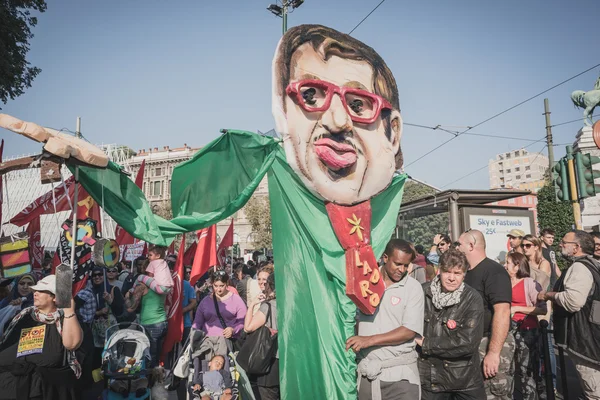 Manifestation held in Milan october 18, 2014 — Stock Photo, Image