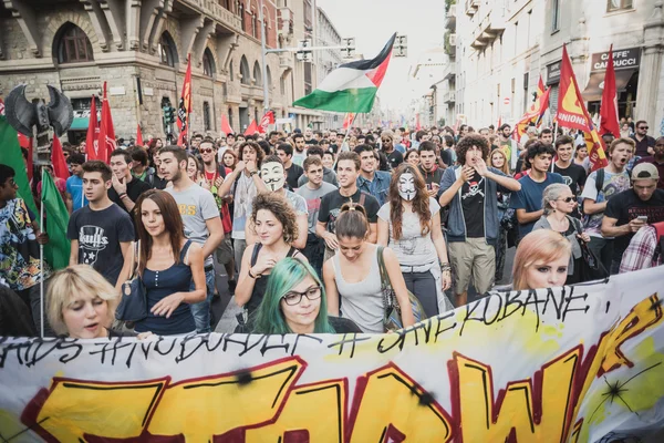 Manifestacja odbędzie się w Mediolanie 18 października 2014 — Zdjęcie stockowe