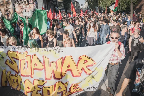 Manifestatie gehouden in Milaan, 18 oktober 2014 — Stockfoto