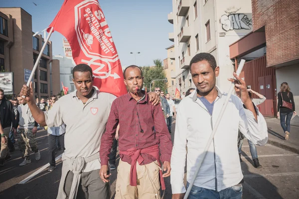 Manifestation held in Milan october 18, 2014 — Stock Photo, Image