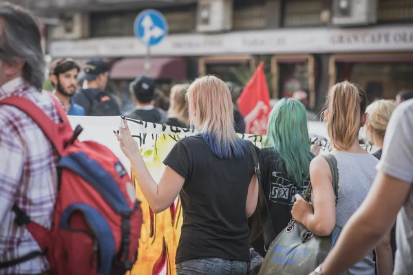 Manifestación celebrada en Milán el 18 de octubre de 2014 —  Fotos de Stock