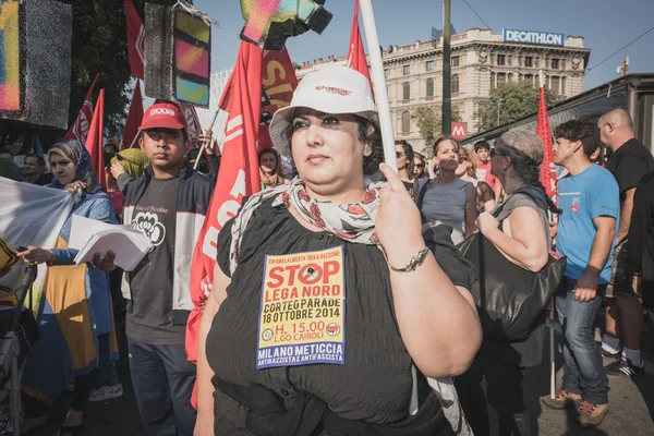 Manifestacja odbędzie się w Mediolanie 18 października 2014 — Zdjęcie stockowe