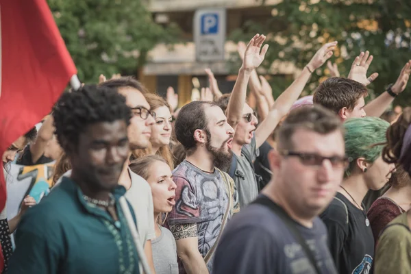 Manifestacja odbędzie się w Mediolanie 18 października 2014 — Zdjęcie stockowe