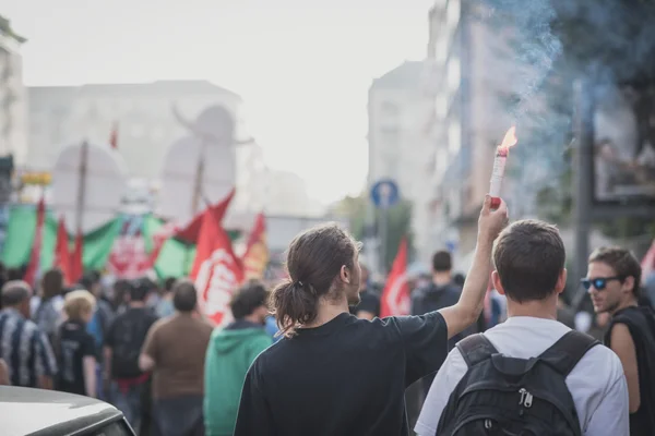 Demonstration in Mailand am 18. Oktober 2014 — Stockfoto